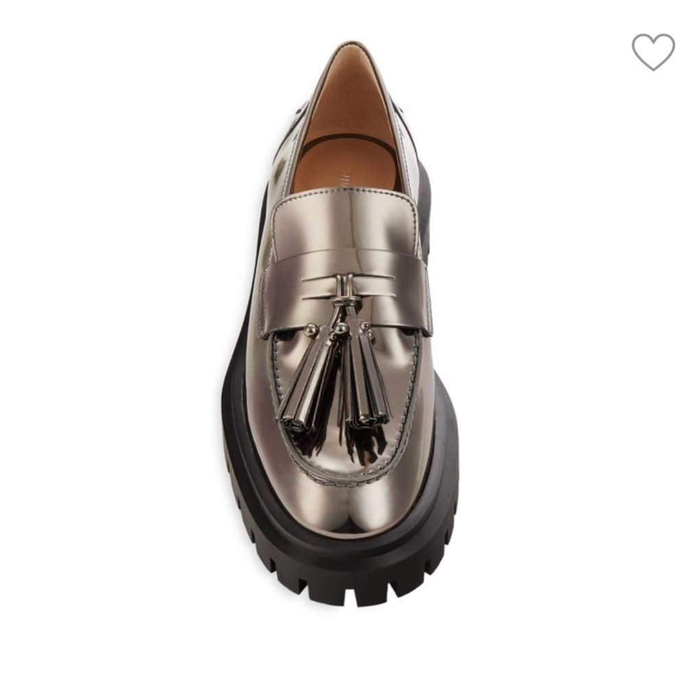 Stuart Weitzman Ultra Lug Tassel Loafer in Gunmetal